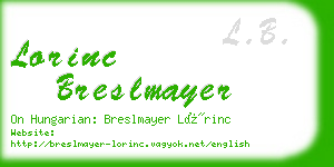 lorinc breslmayer business card